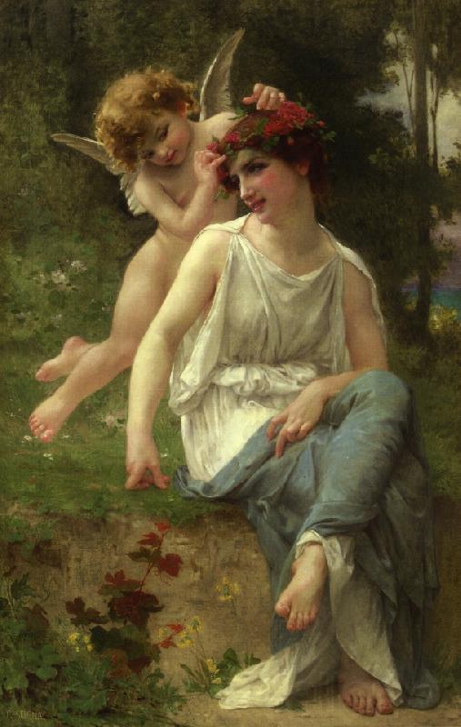 Guillaume Seignac Cupid Adoring A Young Maiden Spain oil painting art